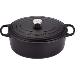 Casserole ovale en fonte émaillée Le Creuset Signature, noire, 35 cm