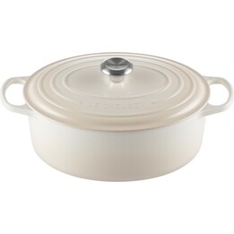Casserole ovale en fonte émaillée Le Creuset Signature « Meringue », 31 cm