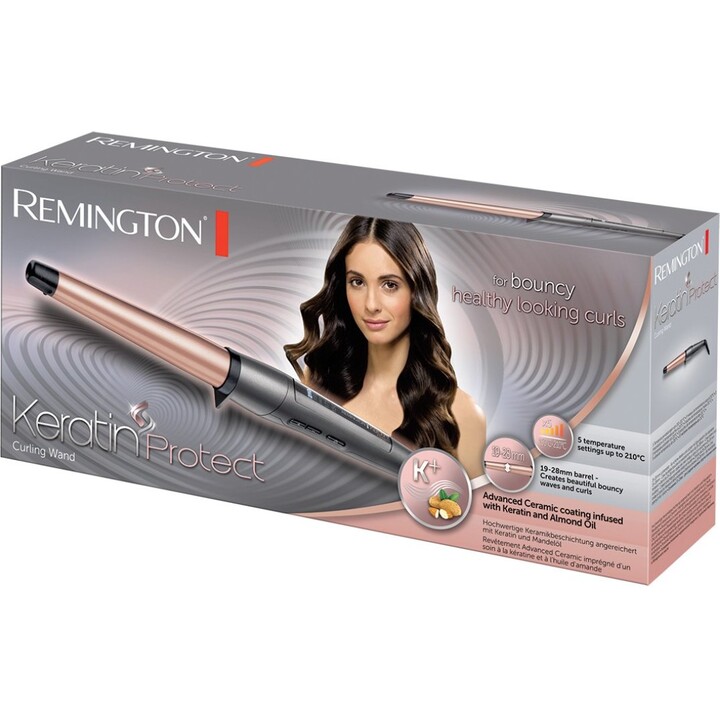 Fer à boucler Remington avec protection à la créatine, gris et or rose (Ci83V6)