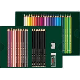 Faber-Castell Polychromos & Pitt Juego de dibujo mate grafito FC-210054 50 piezas