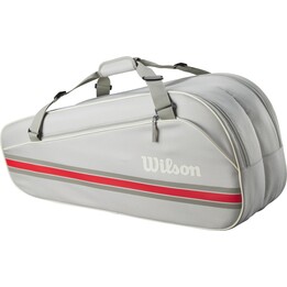 Borsa per racchette da tennis Wilson Team 6PK WR8039903001 Doppio scomparto 148991 Grigio/Rosso