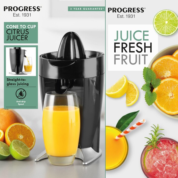 Espremedor elétrico de citrinos Progress EK5882PVDE, do tipo «cone to cup», 60 W