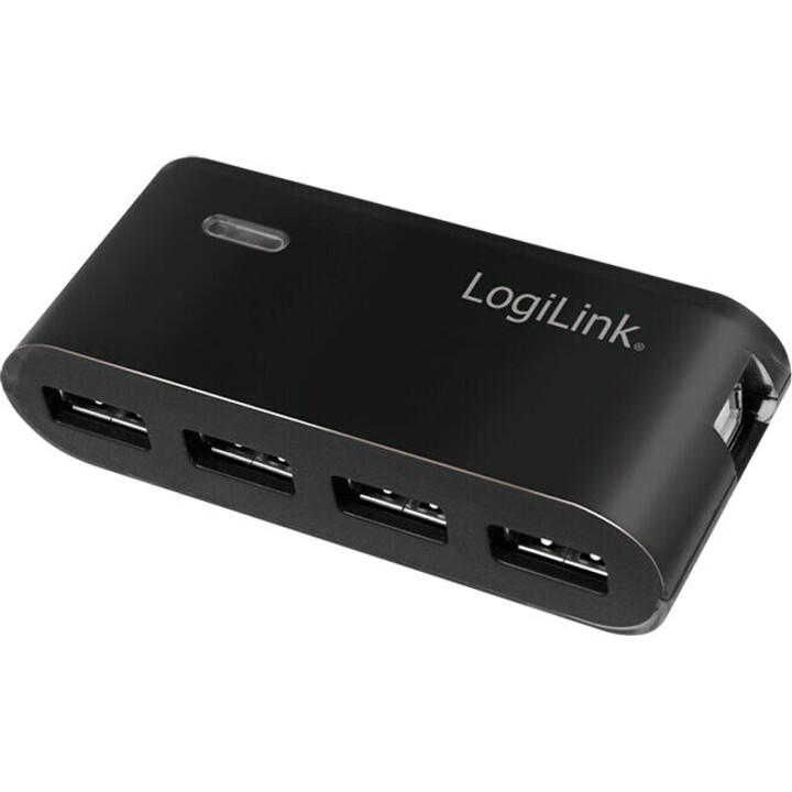 HUB USB 2.0 4-Ports with power supply, Black