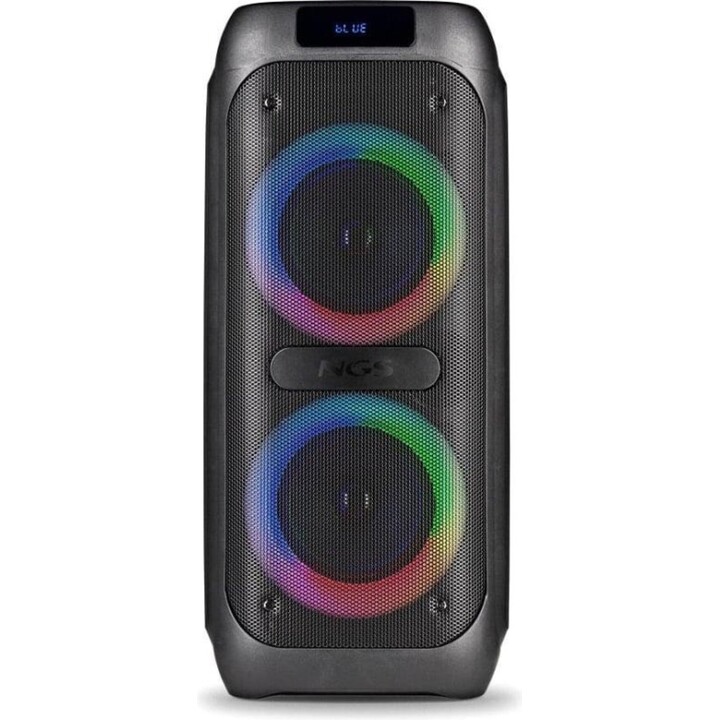 NGS Wildbanger 2 – Tragbarer Bluetooth-Lautsprecher mit USB- und AUX-Anschluss, RGB-Beleuchtung, 160 W, schwarz