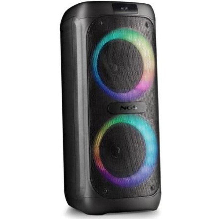 NGS Wildbanger 2 – Tragbarer Bluetooth-Lautsprecher mit USB- und AUX-Anschluss, RGB-Beleuchtung, 160 W, schwarz