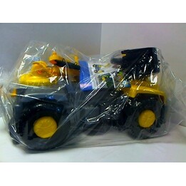 BJ Plastik Yellow ride-on excavator with swivel seat
