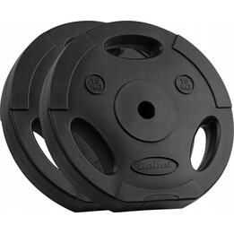 Set di dischi da allenamento bituminosi Rebel Active RBA-2124 con maniglie - 2x15 kg, 31 mm