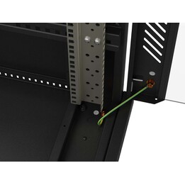 Armadio rack da pavimento da 19" 27U 600x1000 nero, anta forata, Lanberg (confezione piatta)