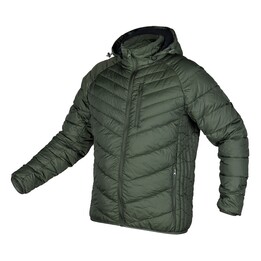 Jaqueta Mix&Match, acolchoada, com enchimento de plumas, leve, verde-oliva e preta, tamanho G