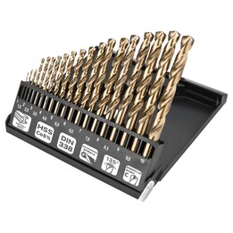 Punte da trapano per metallo HSS-Co da 1,0-10,0 mm, set da 19