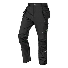 Pantalones de trabajo Mix&Match, elásticos en cuatro direcciones, con fundas para pistola, Cordura, negros, talla XXXL