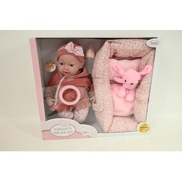 Boneca Reborn BAYER 38cm + porta-bebê 93827AP 21644