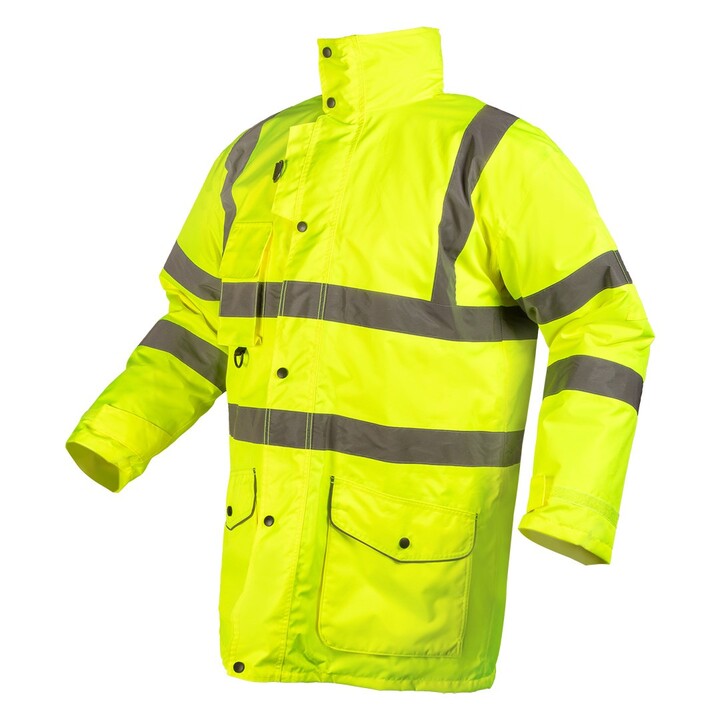 Chaqueta de trabajo Hi-Vis 5 en 1, aislante, amarilla, talla L