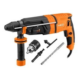 Taladro percutor SDS+ de 900 W y 3,5 J, con maletín.