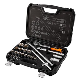 1/2" drive socket set, 25 pieces, satin finish