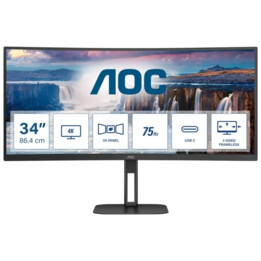 AOC V5 CU34V5C/BK 34 WQHD VA UltraWide Curvo 100 Hz FreeSync Schwarz