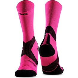 Calcetines de ciclismo X-Socks Bike Expert Crew - Rosa fluorescente/Negro