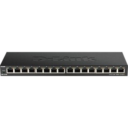 D-Link DGS-1016S Netzwerk-Switch Unmanaged Gigabit Ethernet (10/100/1000) Schwarz