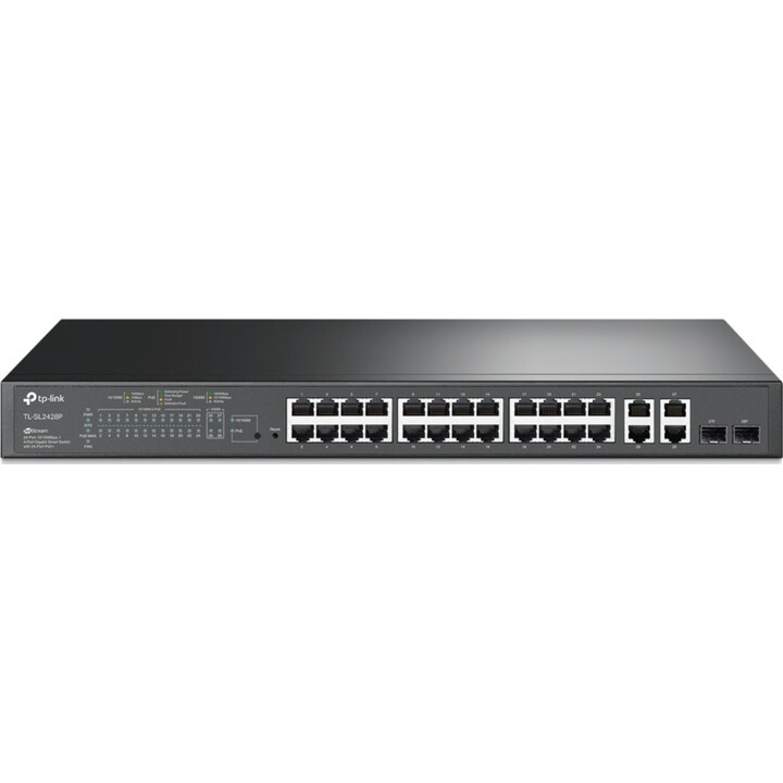 TP-LINK T1500-28PCT Gestionado L2 Fast Ethernet (10/100) Energía sobre Ethernet (PoE) 1U Negro