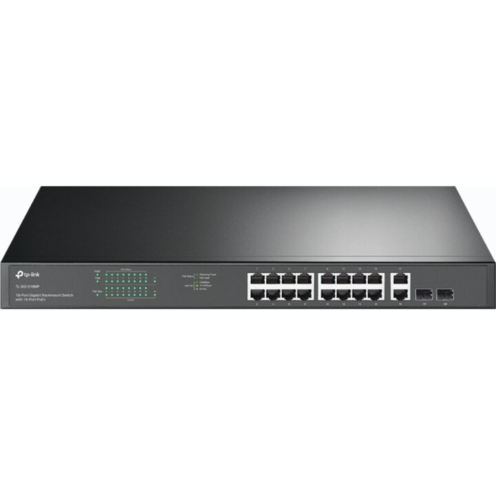 Interruptor de Ethernet rápida TP-LINK TL-SG1218MP (10/100) Power over Ethernet (PoE) Preto