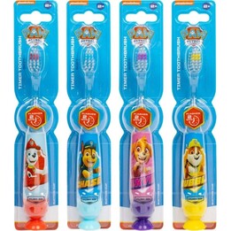 PAW PATROL KAR0010 cepillos de dientes luminosos con ventosa, 4 uds., colores surtidos