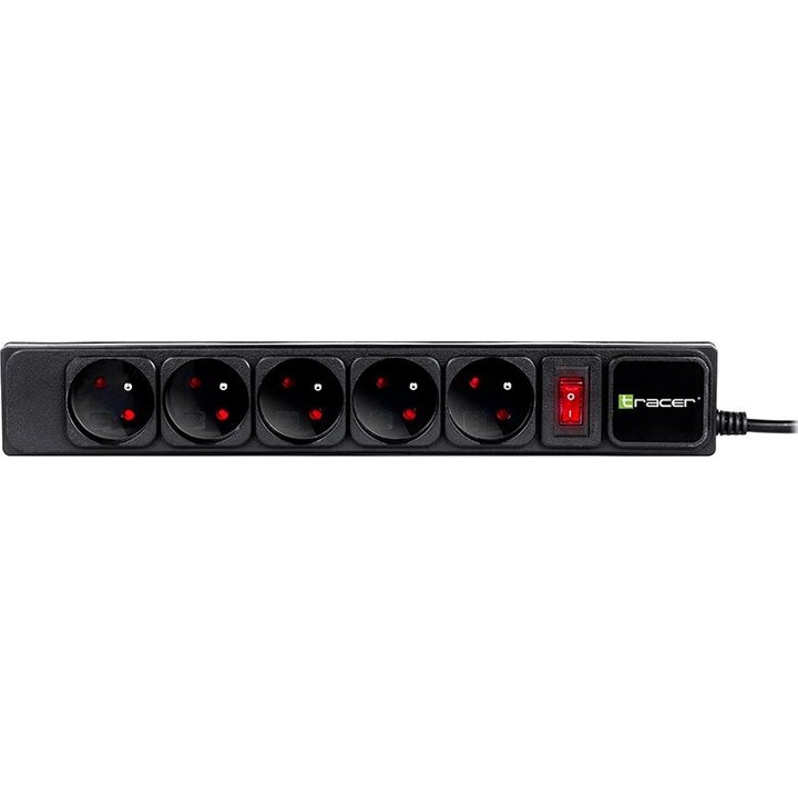 Multipresa TRACER PowerGear da 5 m, nera.