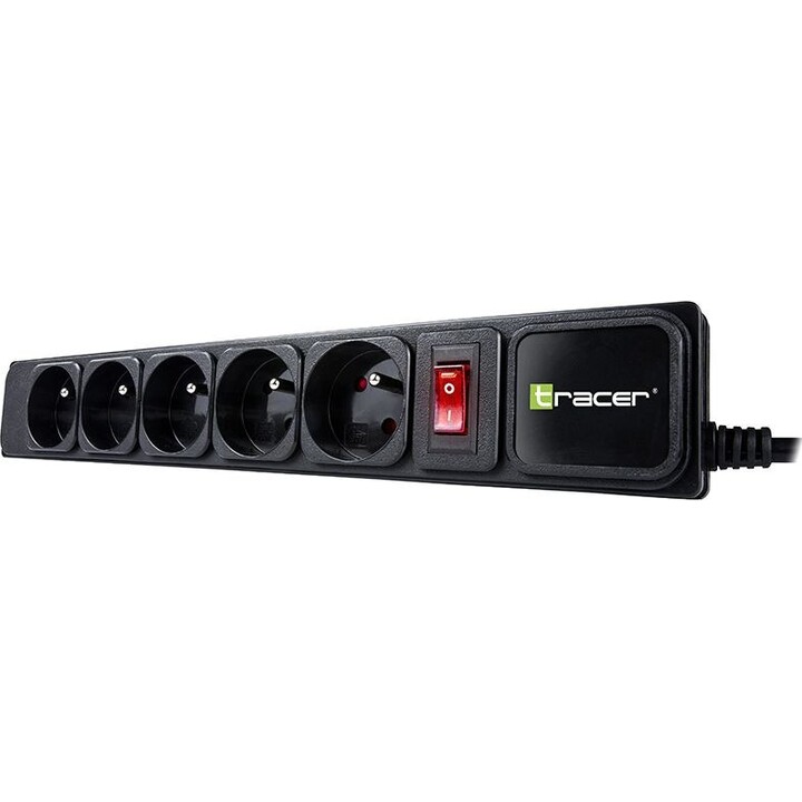 Power strip PowerGear 3.0m Black 5 sockets