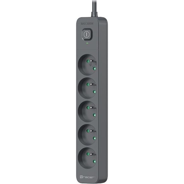 Multiprise parafoudre Power Line+ 3m Graphite (5 prises)