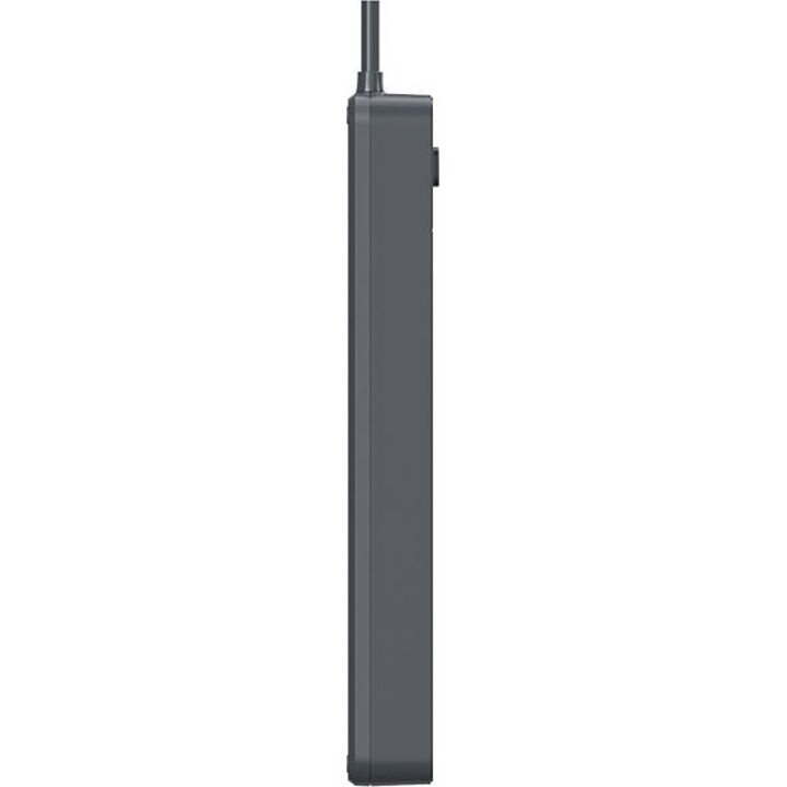 Surge protector power strip Power Line+ 1.8m Graphite 5 outlets