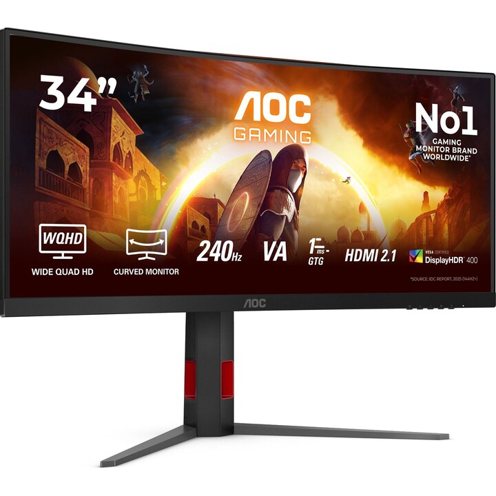 Monitor CU34G4Z de 34 pulgadas, 240 Hz, curvo, VA, HDMI x 2, DP, HAS