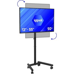 iggual SRTV55 13 à 55" Jusqu'à 20 kg VESA 200x200 2 roues avec frein Noir