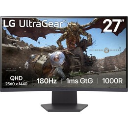 Monitor LCD|LG|27GS60QC-B|27"|Juegos/Curvo|Panel VA|2560x1440|16:9|180 Hz|Mate|1 ms|Inclinación|Color: Negro|27GS60QC-B