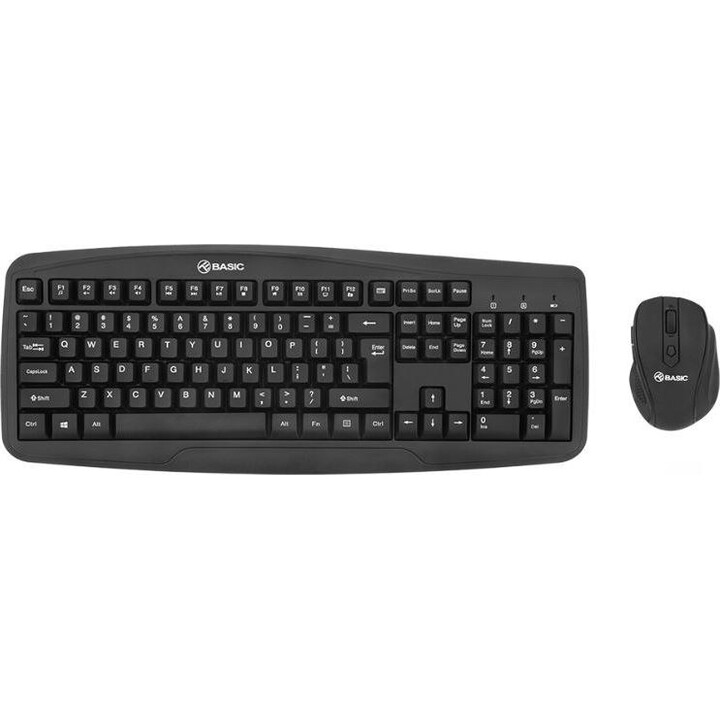 Kit tastiera e mouse wireless Tellur Basic, colore nero