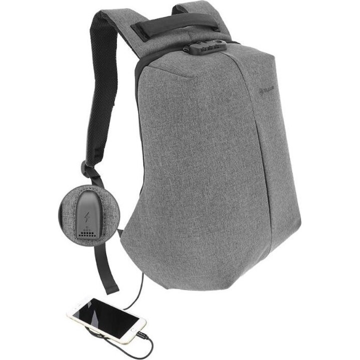 Tellur 15.6 Notebook Backpack Antitheft V2, USB Port, Gray