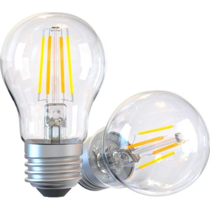 Ampoule connectée Tellur WiFi à filament E27 transparente, blanc chaud, variateur