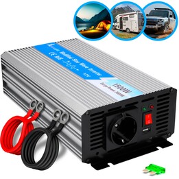 Inversor de Voltaje Extralink Opim-1500w, Coche 12v, 1500w Onda Sinusoidal Modificada