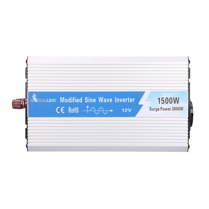 Inversor de Voltaje Extralink Opim-1500w, Coche 12v, 1500w Onda Sinusoidal Modificada