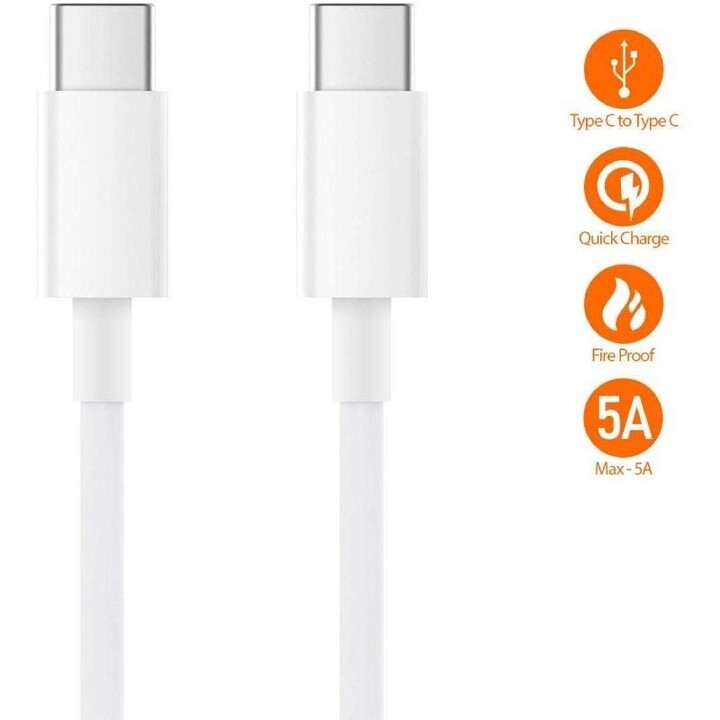 USB 2.0 Type C Cable Xiaomi SJV4108GL/ USB Type-C Male - USB Type-C Male/ 1.5m/ White