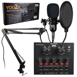 DNA YOU2B - Podcast-Set (Mikrofon, Audio-Interface, Stativ)