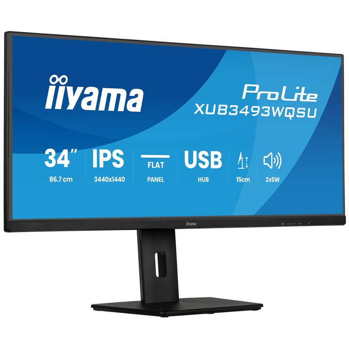 Monitor para PC iiyama ProLite XUB3493WQSU-B6 de 86,4 cm (34") com resolução UltraWide Quad HD de 3440 x 1440 pixels e LED 