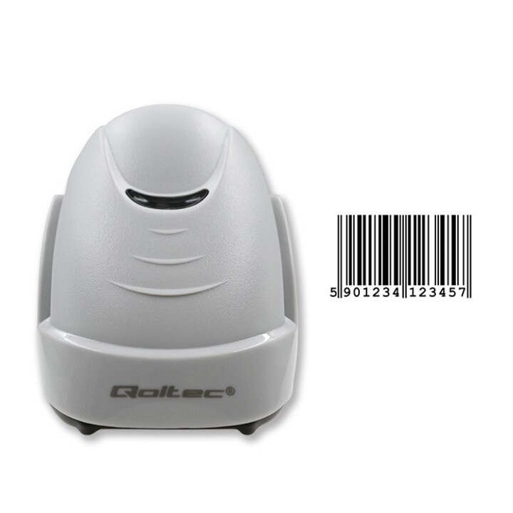 Qoltec 50877 Laserscanner 1D | USB | Weiß