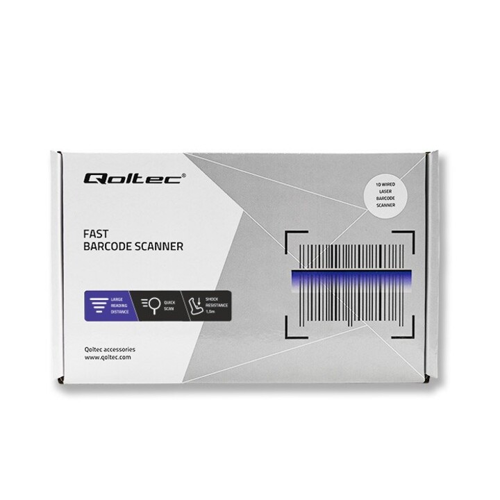 Qoltec 50877 Laserscanner 1D | USB | Weiß