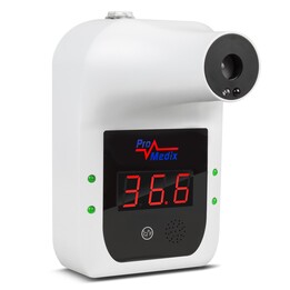 Termómetro infrarrojo de pared sin contacto Promedix PR-685 para la medición de la temperatura corporal (frente, muñeca).