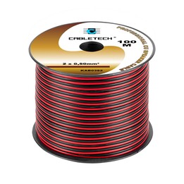 CableTech KAB0382 Lautsprecherkabel 2x0,5 mm² schwarz/rot