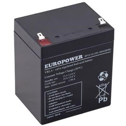 Batería EUROPOWER serie EP de 12 V y 5 Ah T1 AGM (vida útil de 6 a 9 años)