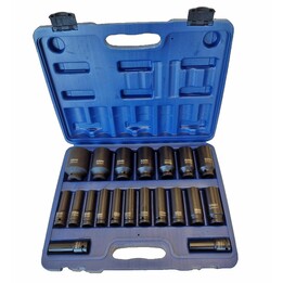 IMPACT SOCKET SET 1/2" 20pcs. /SILVER