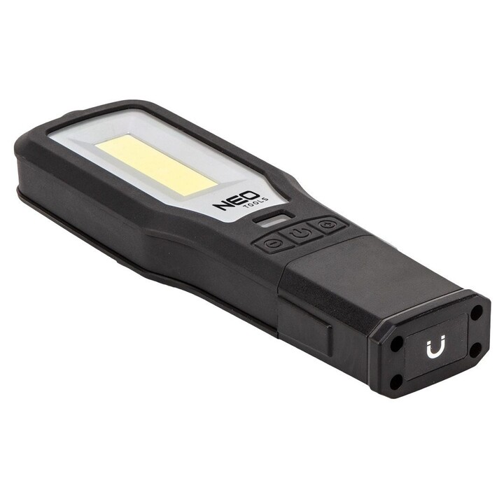 Neo Tools 99-071 lampada da officina COB LED 550 lm con base e caricatore nera
