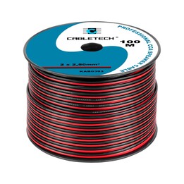 CableTech KAB0393 cable de altavoz CCA 2,5 mm negro-rojo 100 m