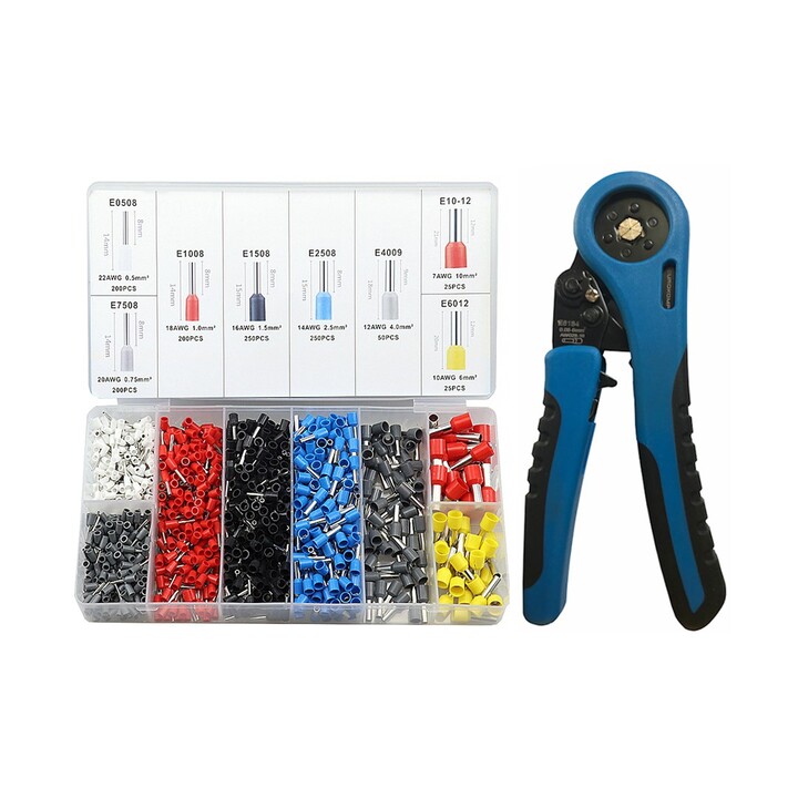 Insulated wire termination kit + crimping tool E6223