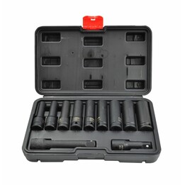 Jogo de Soquetes de Impacto AWTOOLS 1/2", 11 Peças/8-21 mm/Linha Preta Longa
